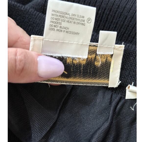 DIANE FREIS vintage y2k 90s 100% Cashwool black textured classic pencil skirt - Picture 6 of 6